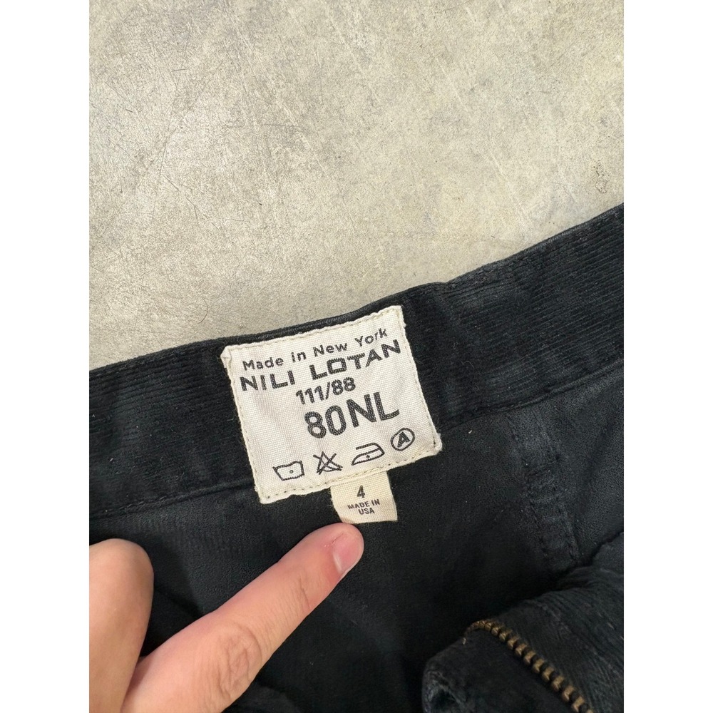 Nili Lotan Black Corduroy Carpenter Pants‎ Made in USA Size 4 Workwear Trousers - Picture 2 of 3